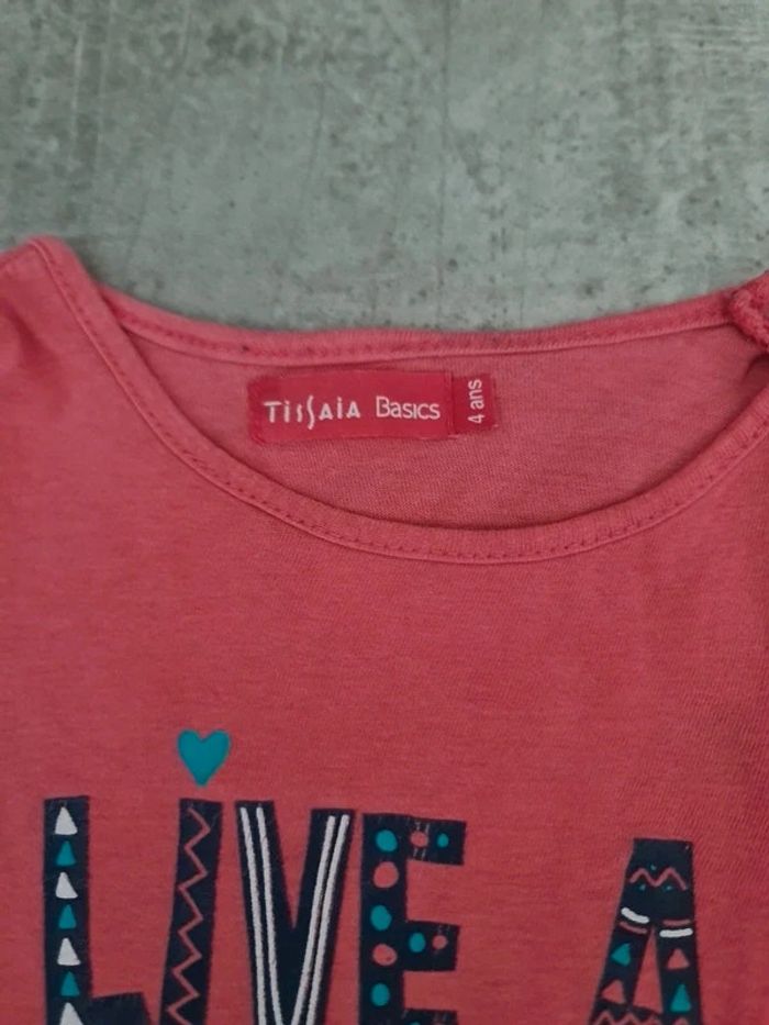 T shirt fille manches longues orange 4 ans tissaia - photo numéro 2