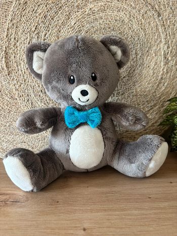 Doudou ours marron blanc noeud papillon bleu dbd remond neuf