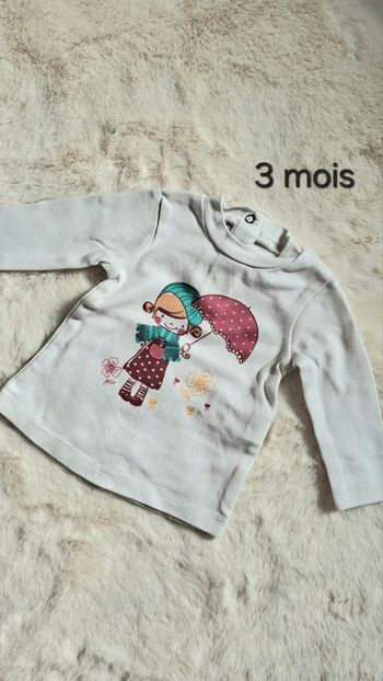 T-shirt manches longues taille 3 mois