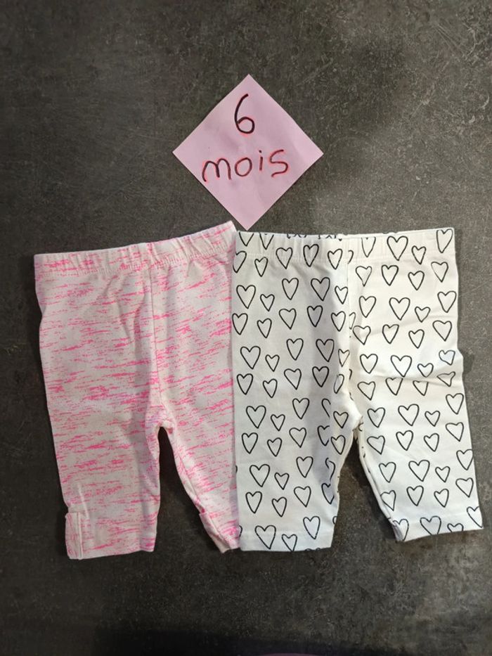 Lot leggings courts 6 mois
