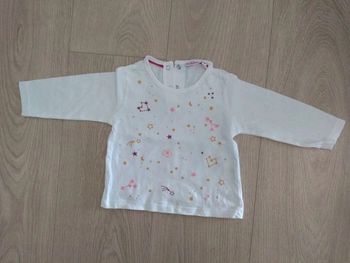 Tee shirt étoiles rouge doré Pommette 6 mois