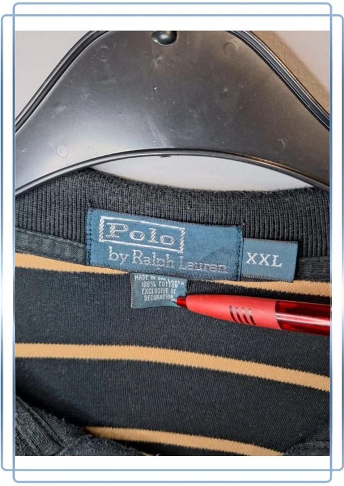 Polo Ralph lauren  noir et marron 100% coton- taille XXL - brodé (33) - photo numéro 8
