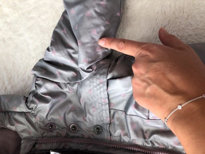 Manteau 3 en 1 gris argenté coeurs parme 2a - photo numéro 5