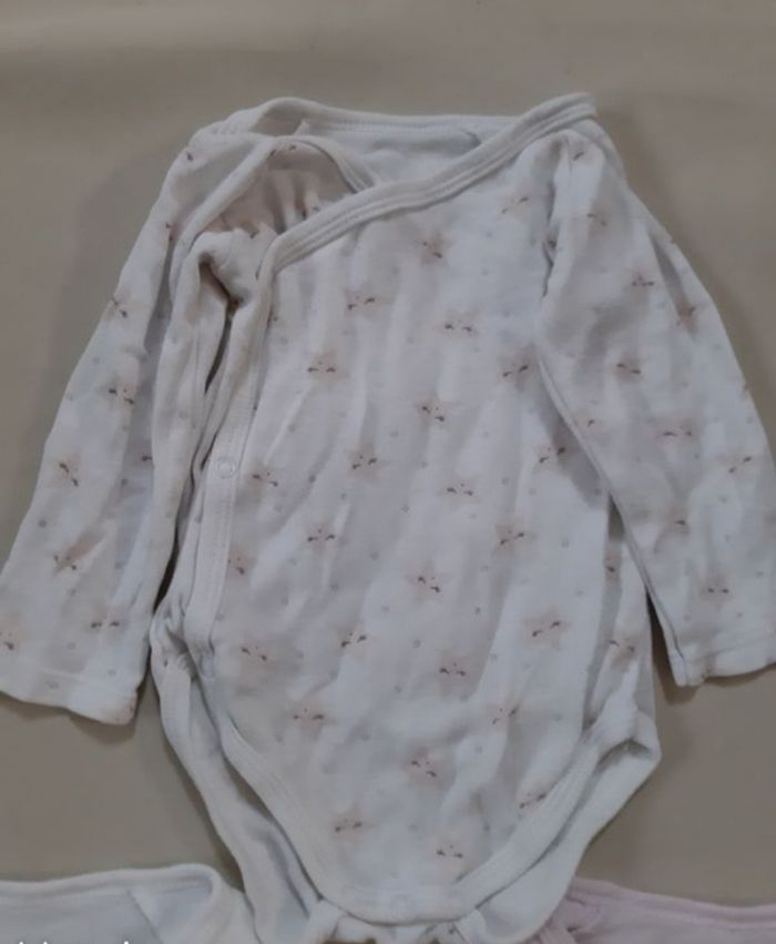 Lot de 3 bodies manches longues fille - étoiles- 9 mois - photo numéro 2