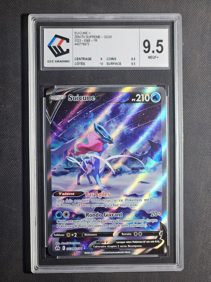 Carte Pokemon Suicune V SAR Zenith Suprême GG38/GG70 CCC9,5