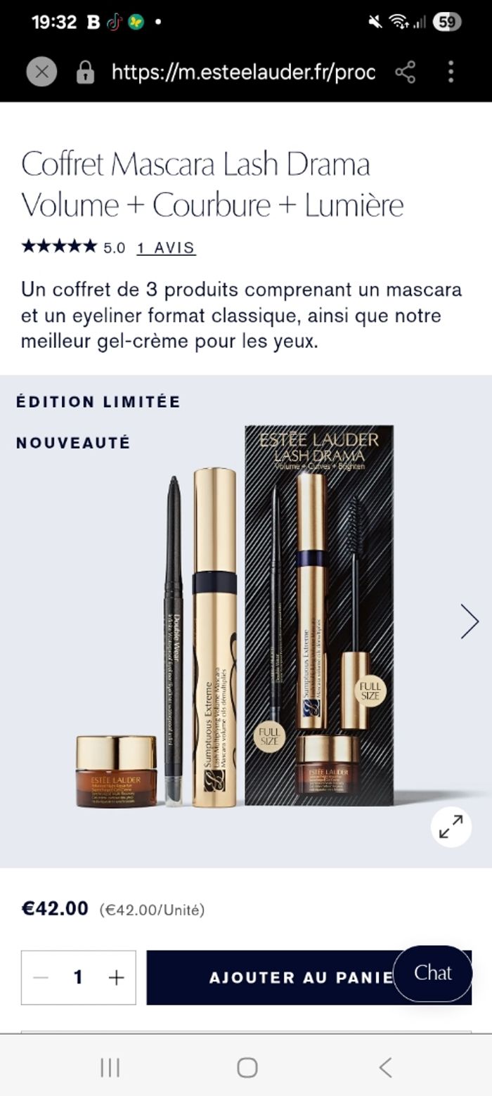 Coffret lash drama ester lauder