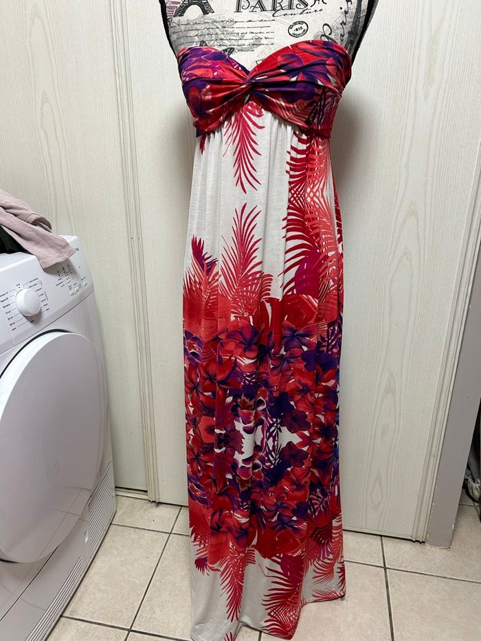 longue robe d’été épaule dénudée culture love - photo numéro 3