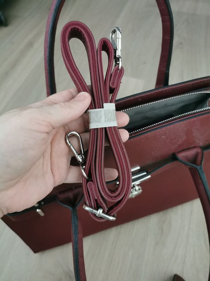 Sac à main bordeau taille moyenne - photo numéro 3