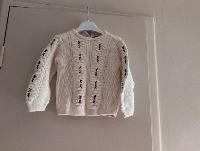 Pull en maille torsadée brodé fille Sergent Major Neuf