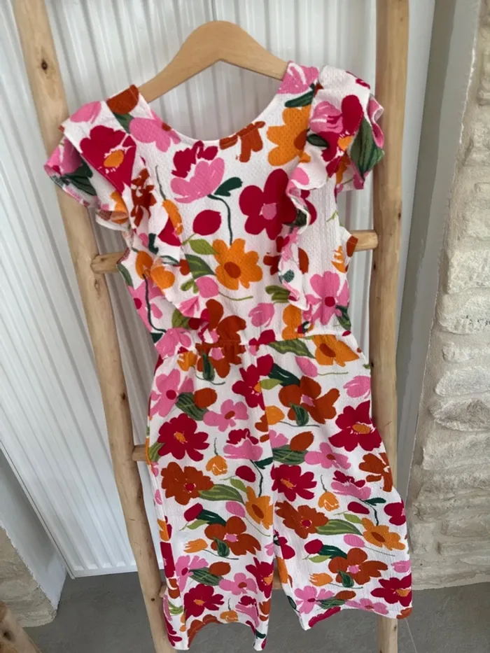 Combinaison fleurie taille 8 ans - 5 € - photo numéro 2