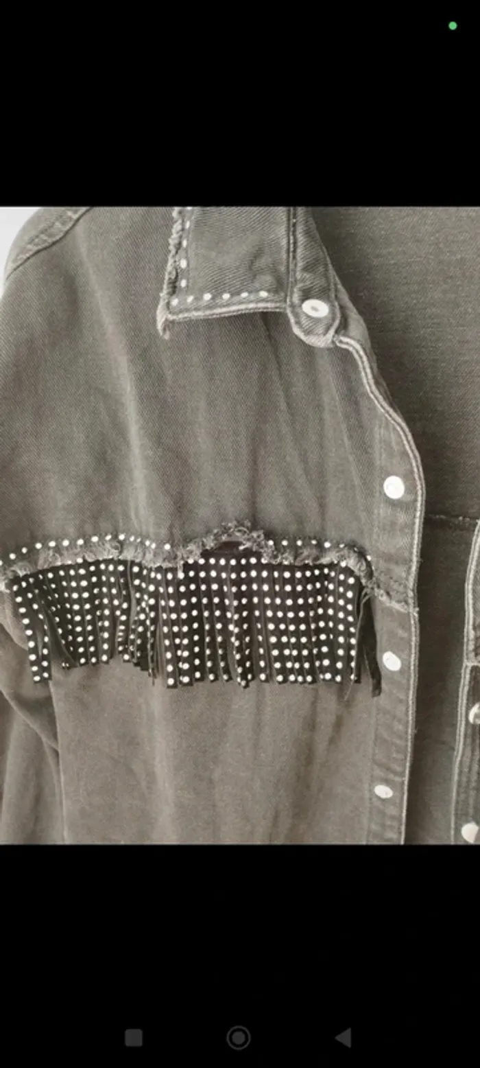 Chemise en jean noire zara XS - photo numéro 3