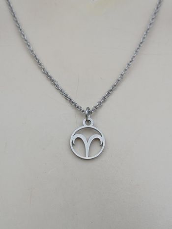 Collier en acier inoxydable argenté signe astrologique bélier ♈️