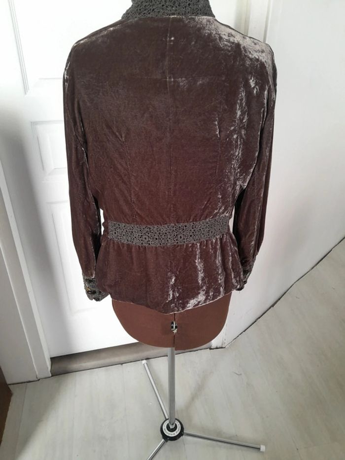 Jolie veste chemisier one step soie rayon dentelle taille 40 - photo numéro 2
