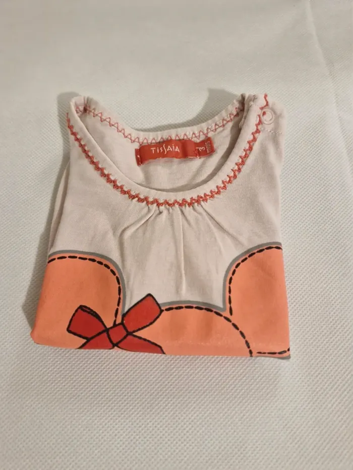 T-shirt manches longues motif souris rose 3 mois Tissaia - photo numéro 3