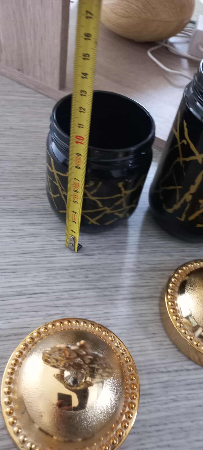 2 pots à épices ou autres  noir et dore - photo numéro 3