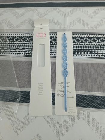 Bracelet tissus tête de mort bleu