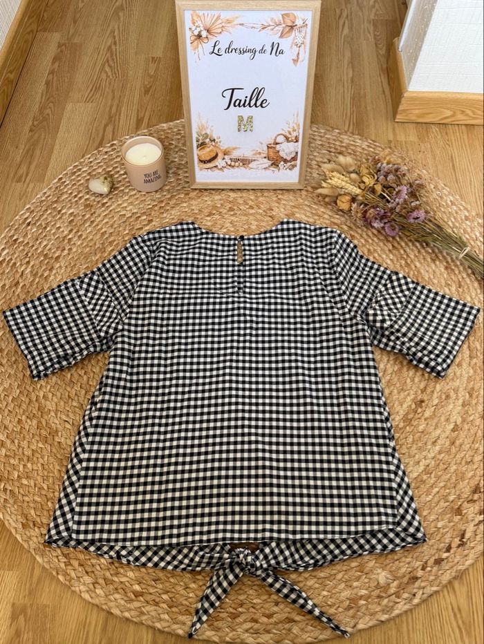 🌸 Blouse femme vichy noir et blanc 🌸 - photo numéro 2