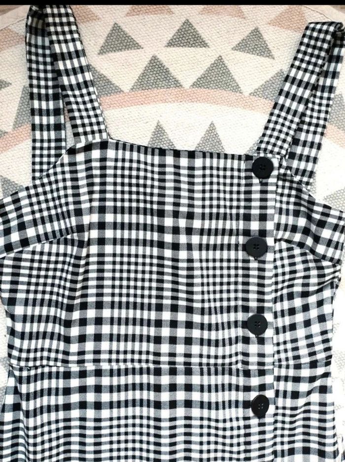 Robe chasuble boutons - Tartan noir blanc - Pimkie - 36- Comme Neuve - photo numéro 6