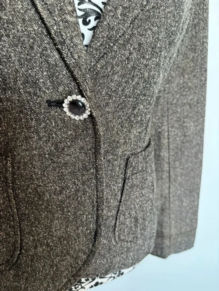 Blazer femme marron chiné 38 - photo numéro 3