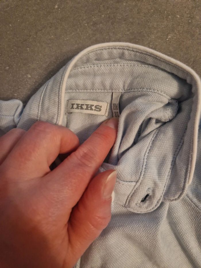 Lot 2 polo manche courte bébé garçon été kaki bleu ciel T18mois TBE ikks kiabi - photo numéro 3