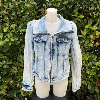 Très belle veste en jean bleu clair Bonobo pour femme, taille XL