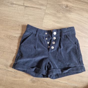 Short velour bleu marine