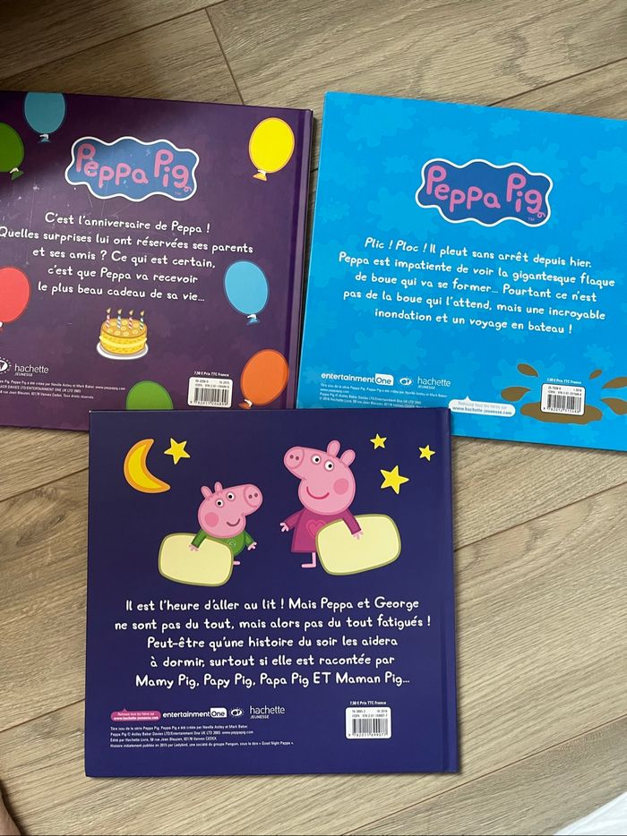 3 grands albums peppa pig, joyeux anniversaire peppa, bonne nuit, flaque de boue - photo numéro 2