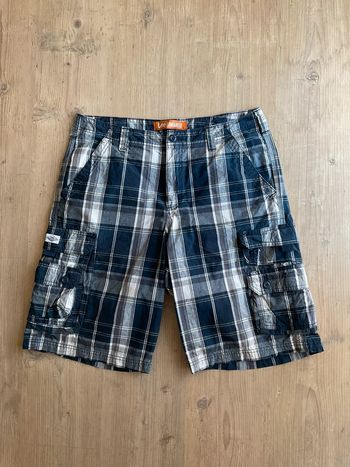 Short cargo bleu marine écossais à carreaux pour homme Lee taille W34 FR44 446
