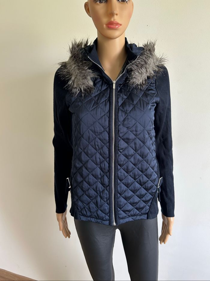 Veste bleue marine bi matière Morgan taille S jamais portée