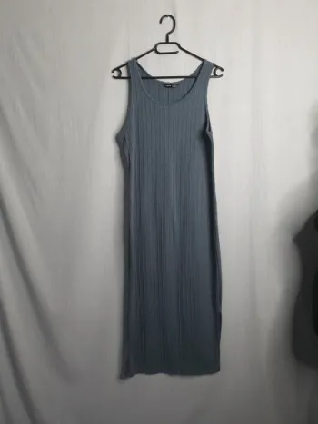 Robe longue bleu gris