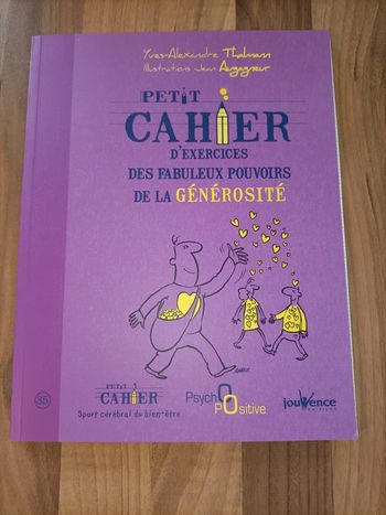 Livre neuf cahier d'exercices de générosité