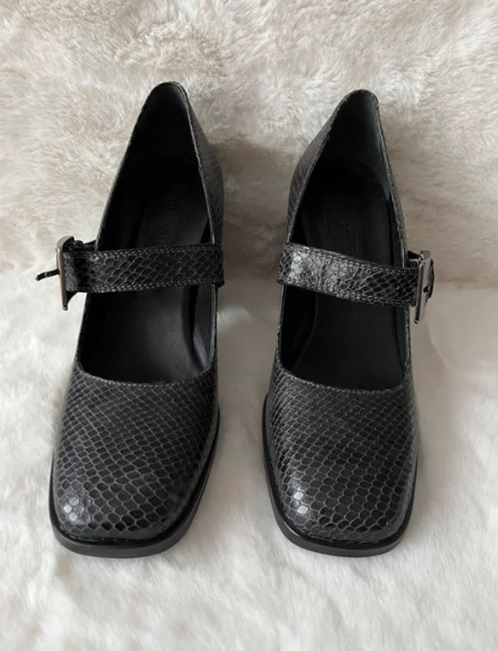 Escarpins noires avec brides en cuir Philippine Minelli 38 Talons 9 cm - photo numéro 3
