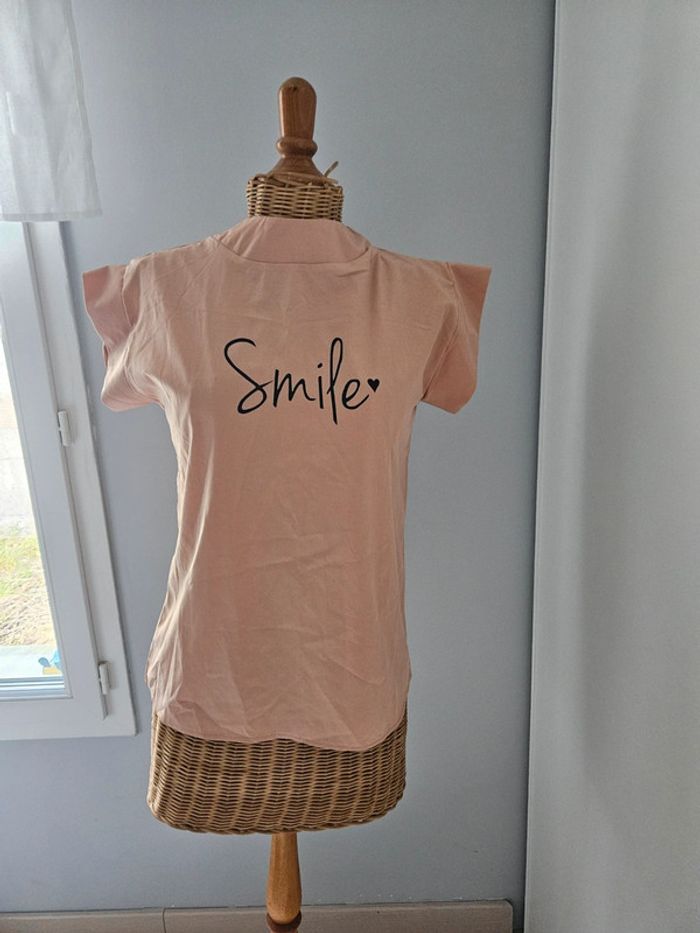 T-shirt femme S/M smile coul