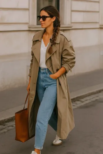 Trench kaki oversize – Taille XL – Bartsons Vintage 🌿