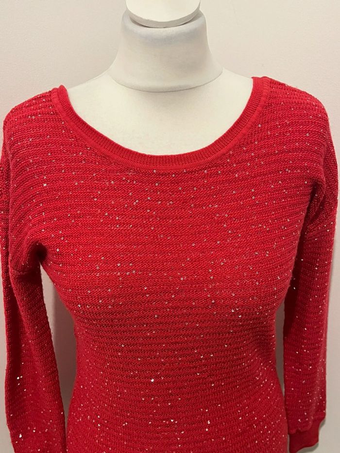 Pull rouge à sequins Sandro S - photo numéro 3