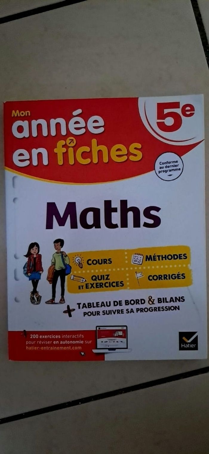 Mon année en fiches Maths 5eme