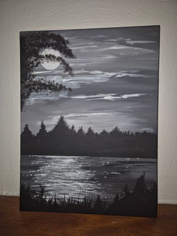 Toile Lune Noir Et Blanc