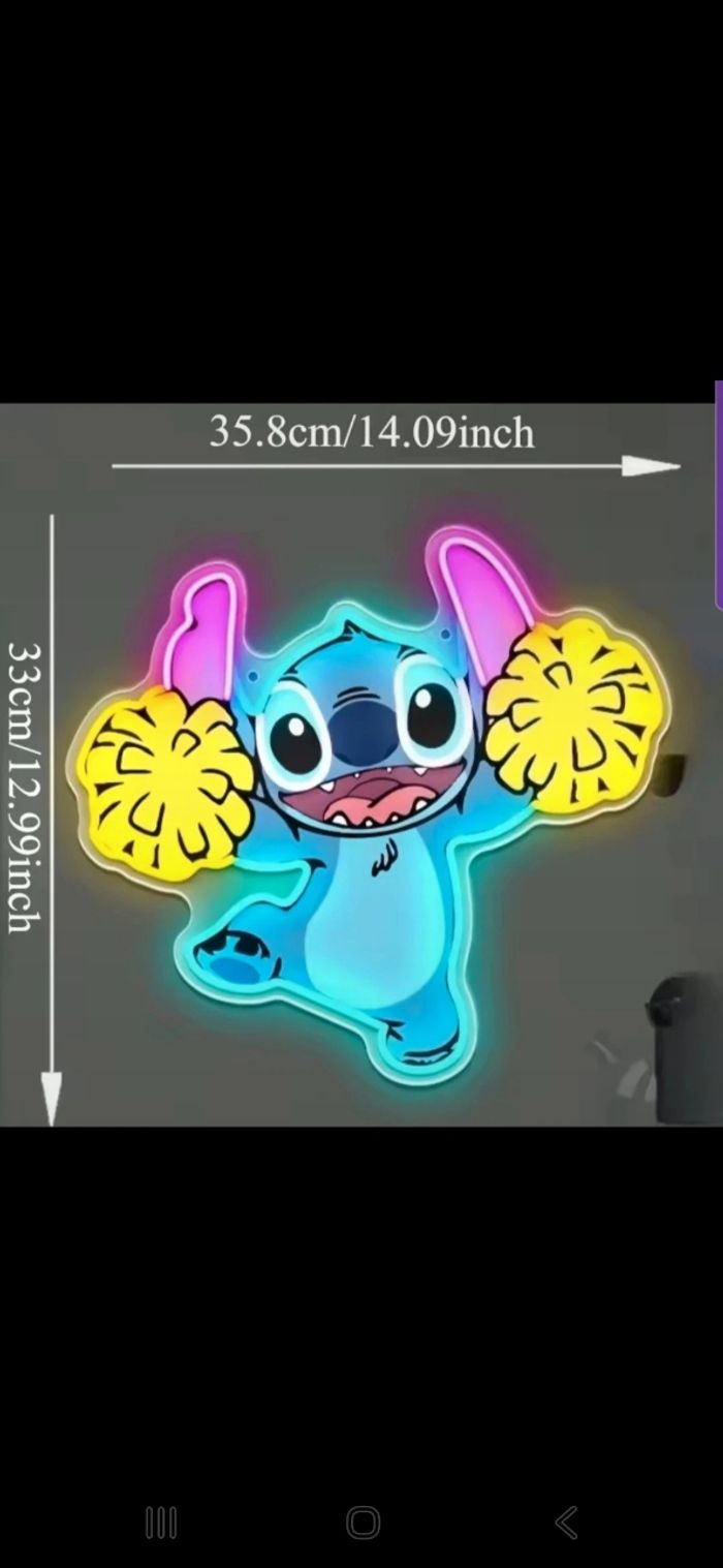 Lampe Led Stitch a accroché au mur - photo numéro 2