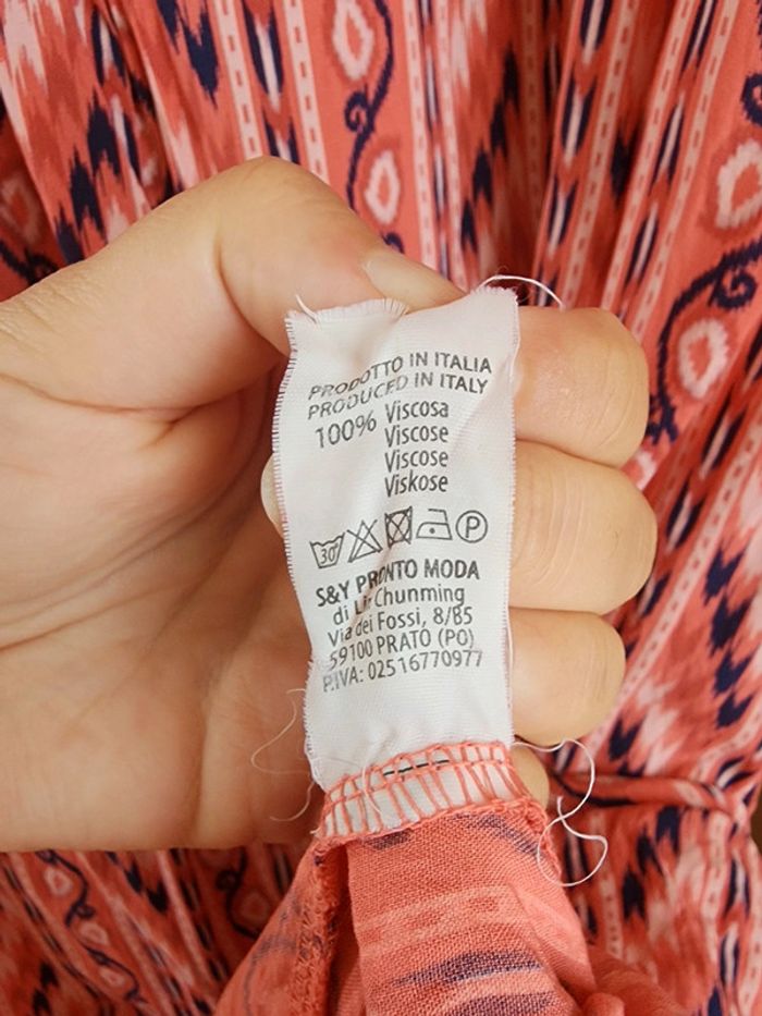Robe longue rouge/rose à motifs TU 36/44 - photo numéro 8