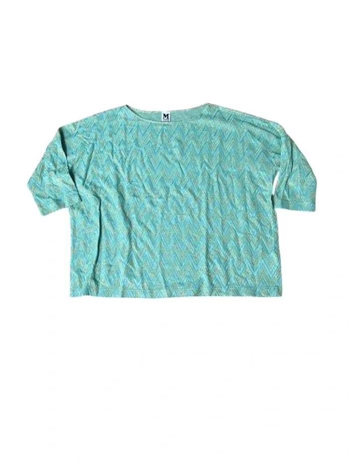 Top overize turquoise et doré Missoni taille M