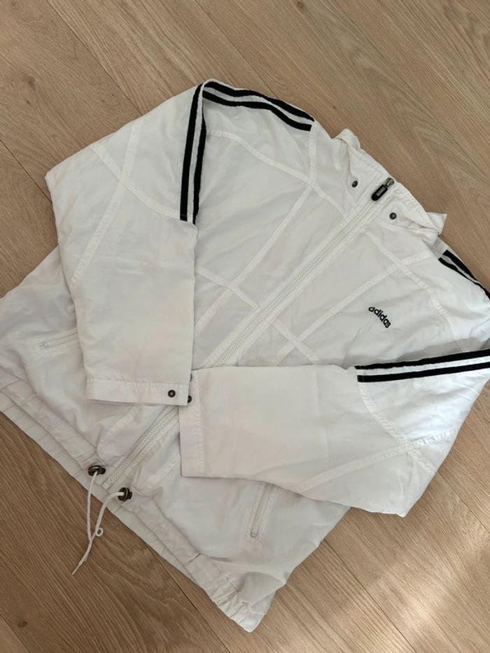 Veste Adidas vintage blanche et noire - Taille 46 (oversize unisexe)