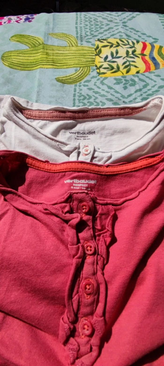 Lot 2 t-shirts manches courtes 3 ans Vertbaudet - photo numéro 2