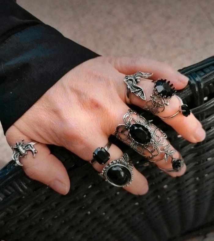 A41 lot de 9 bagues bohème rétro gothic réglable - photo numéro 4