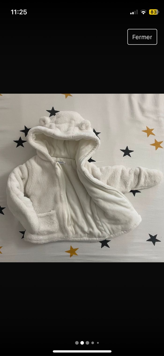 Polaire ourson blanche 3 mois unisexe - photo numéro 2