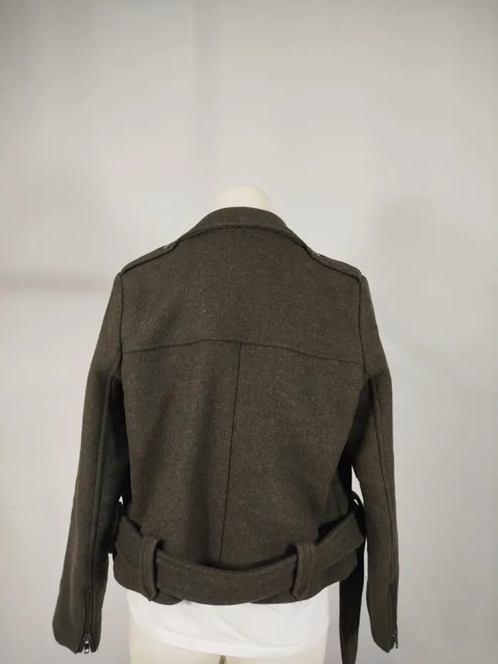 Veste en laine kaki chiné - American Vintage A258 - photo numéro 6