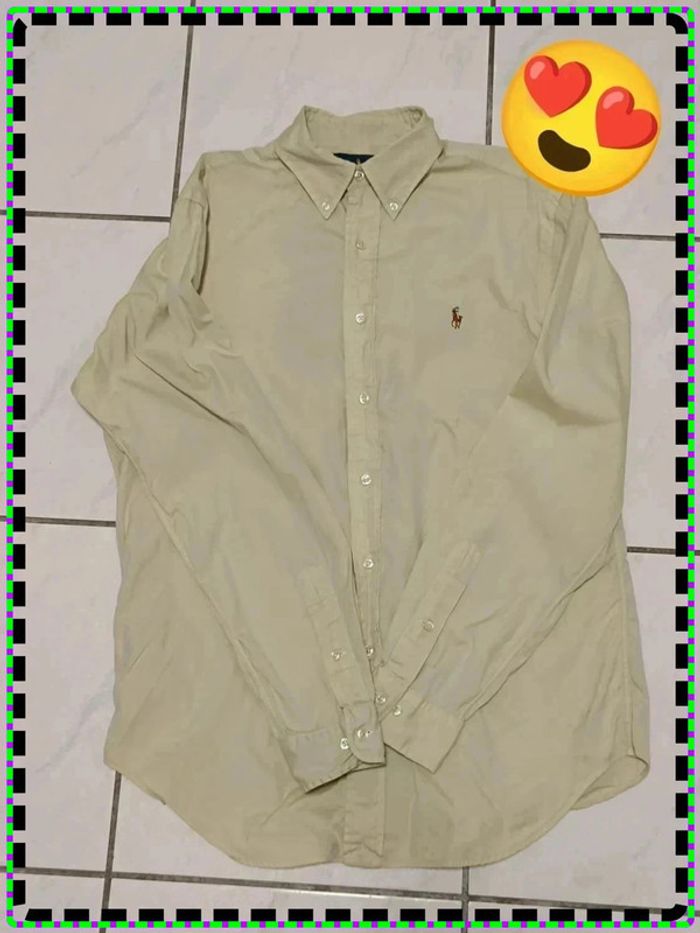 Chemise Ralph Lauren beige/jaune - Classic Fit - Taille M - photo numéro 3
