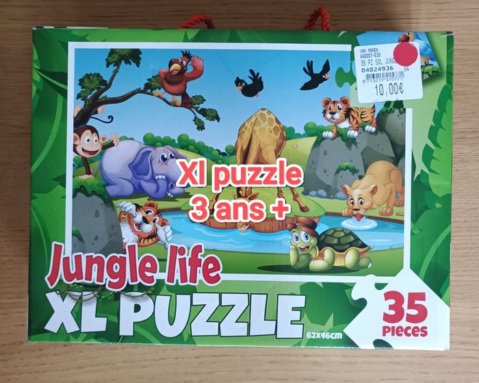Xl Puzzle de sol "La vie dans la jungle" 35 pièces 3 ans +