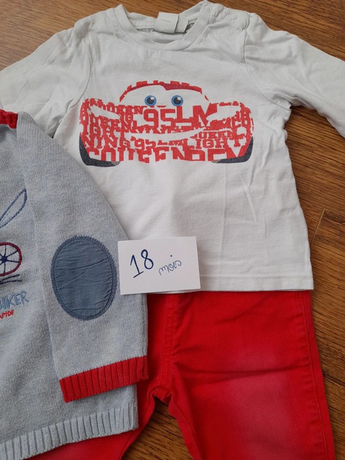Ensemble 3 pièces Disney cars et dpam 18 mois - photo numéro 2