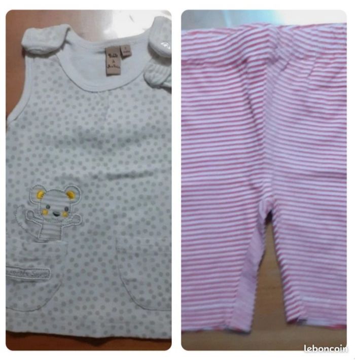Robe et legging - tenue légère - fille t. 1 mois - photo numéro 1