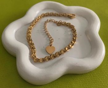 Bracelet chenille en acier inoxydable doré